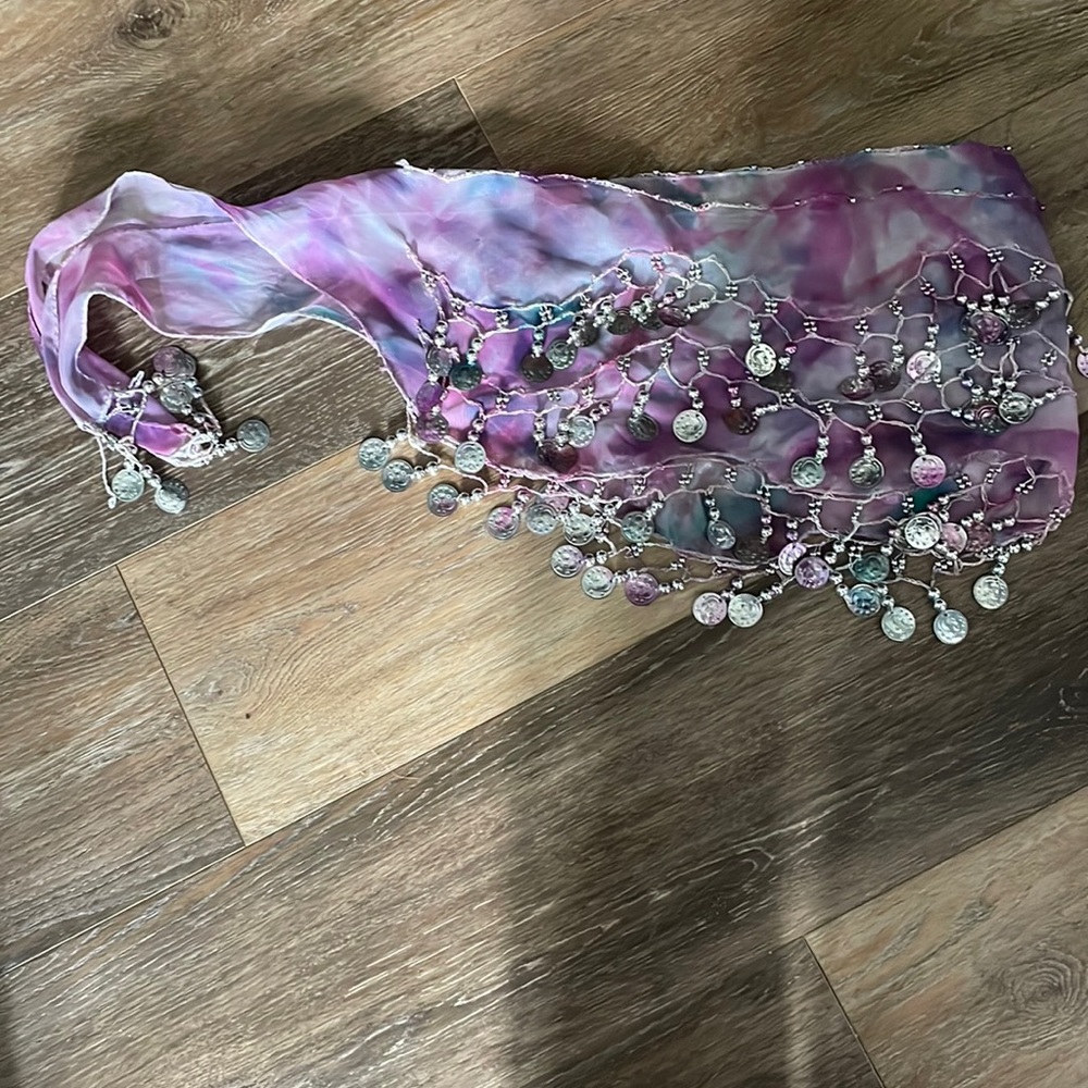 Tie die belly dancing skirt
